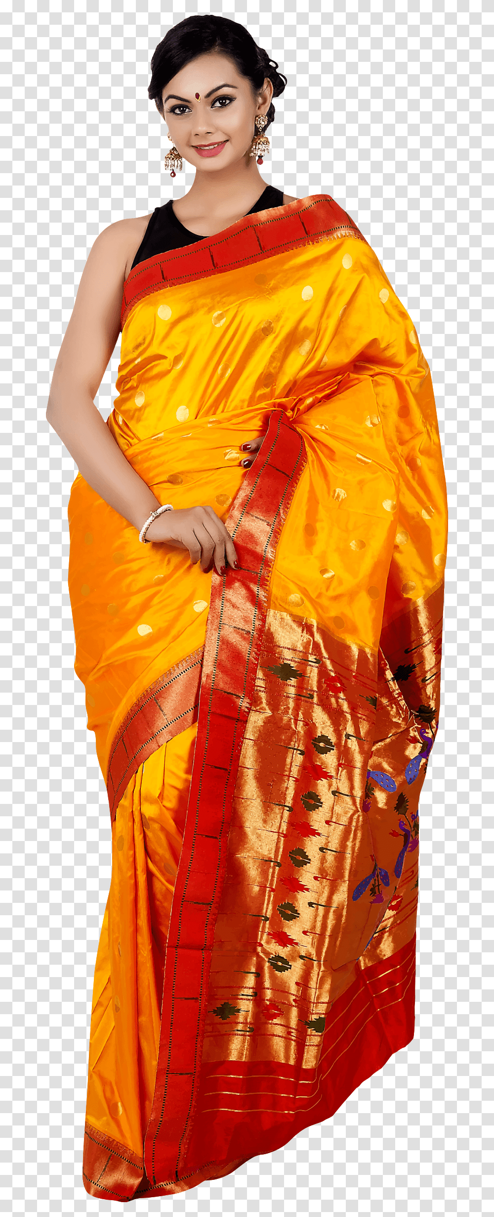 Woman In Saree 5 Clip Arts Woman With Saree, Apparel, Sari, Silk Transparent Png