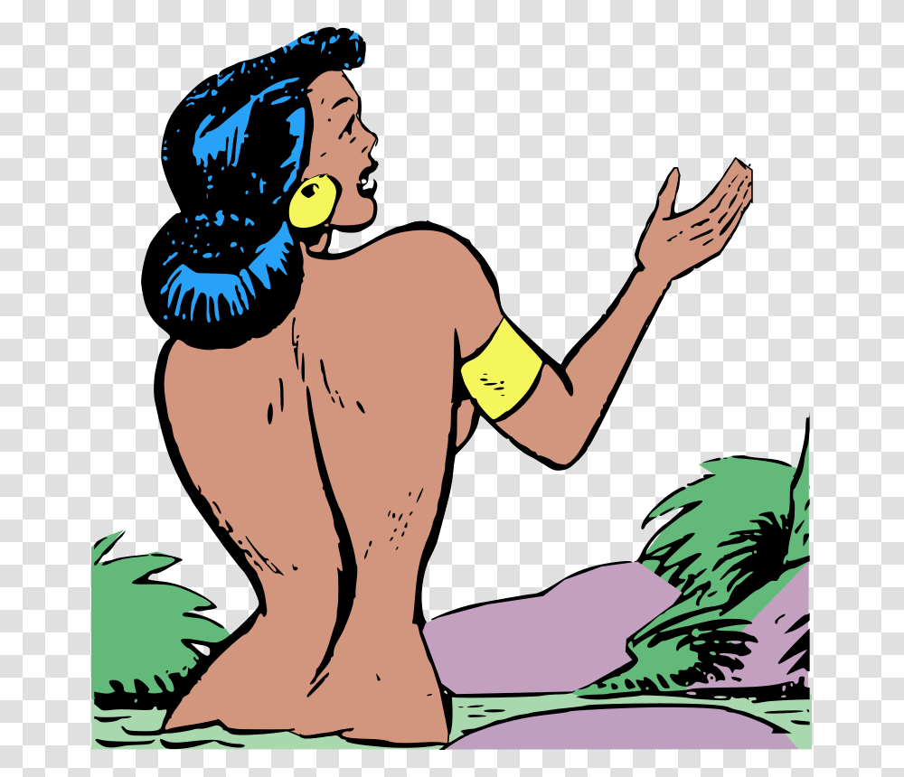 Woman In Water People Bathing In River Clipart, Person, Arm, Vegetation, Plant Transparent Png