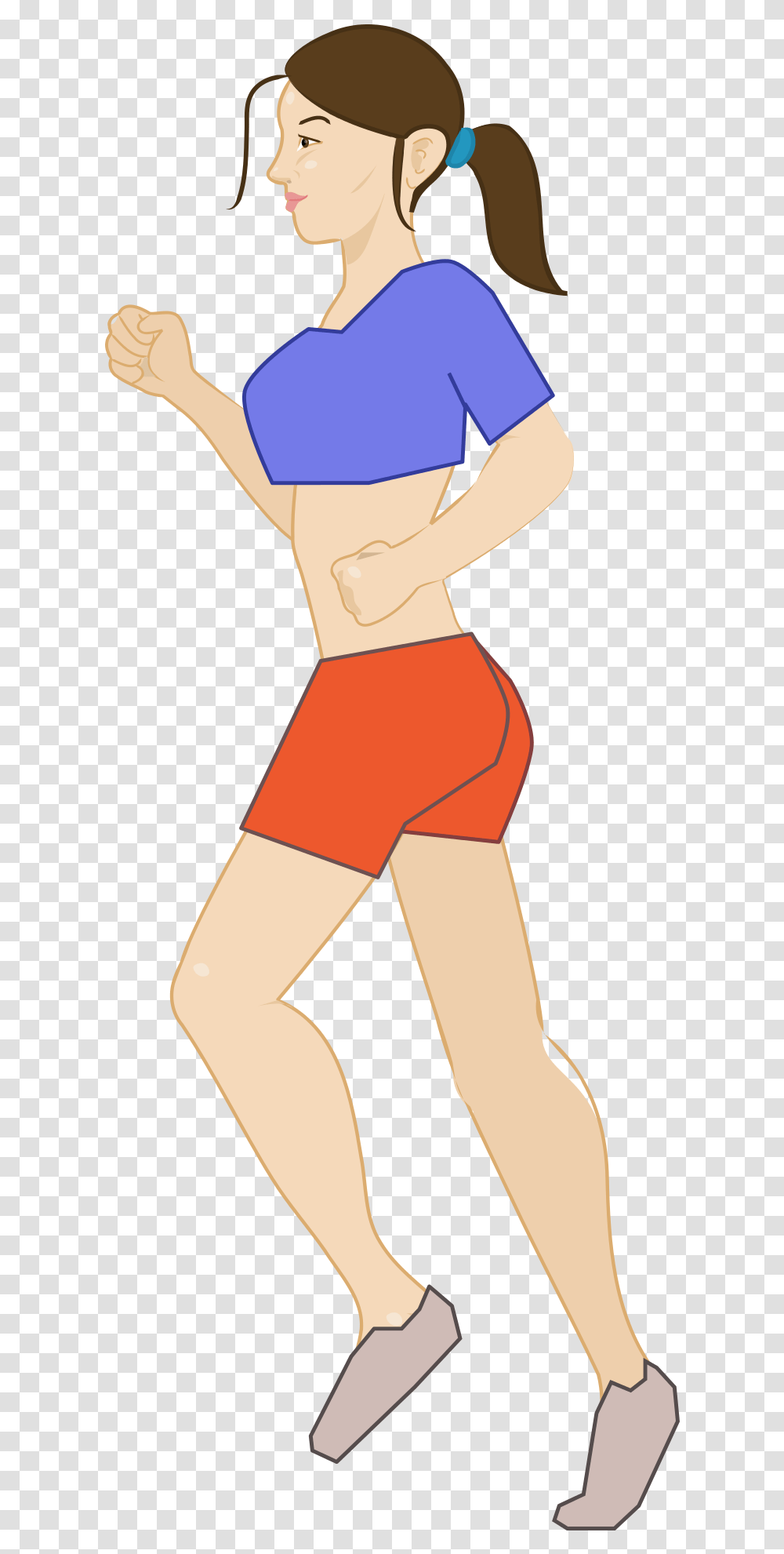 Woman Jogging Clipart, Person, Label, Thigh, Female Transparent Png