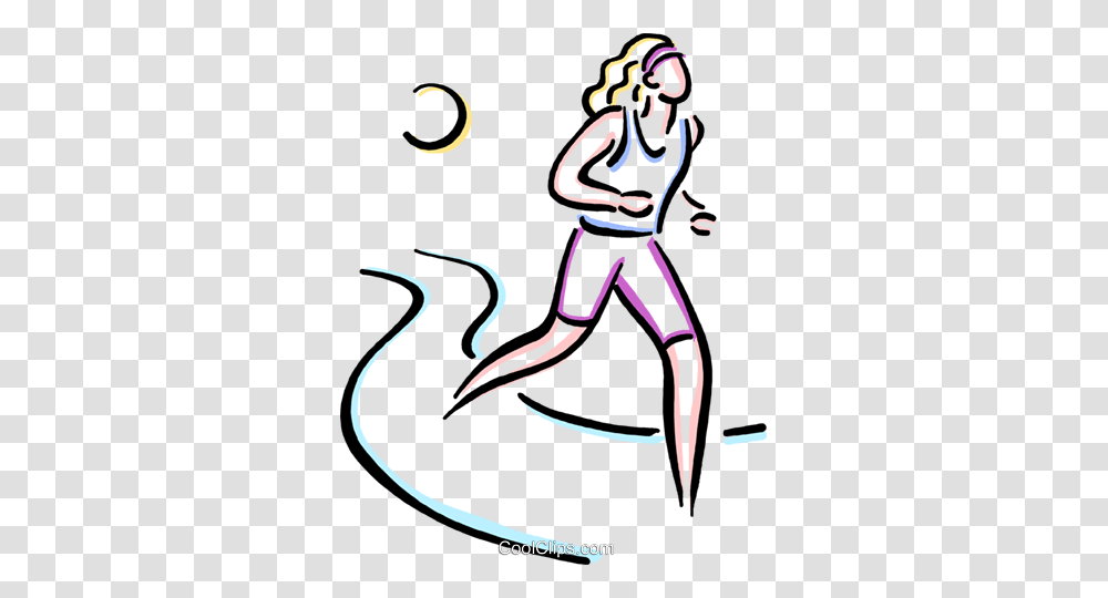Woman Jogging Royalty Free Vector Clip Art Illustration, Bird, Animal, Female Transparent Png