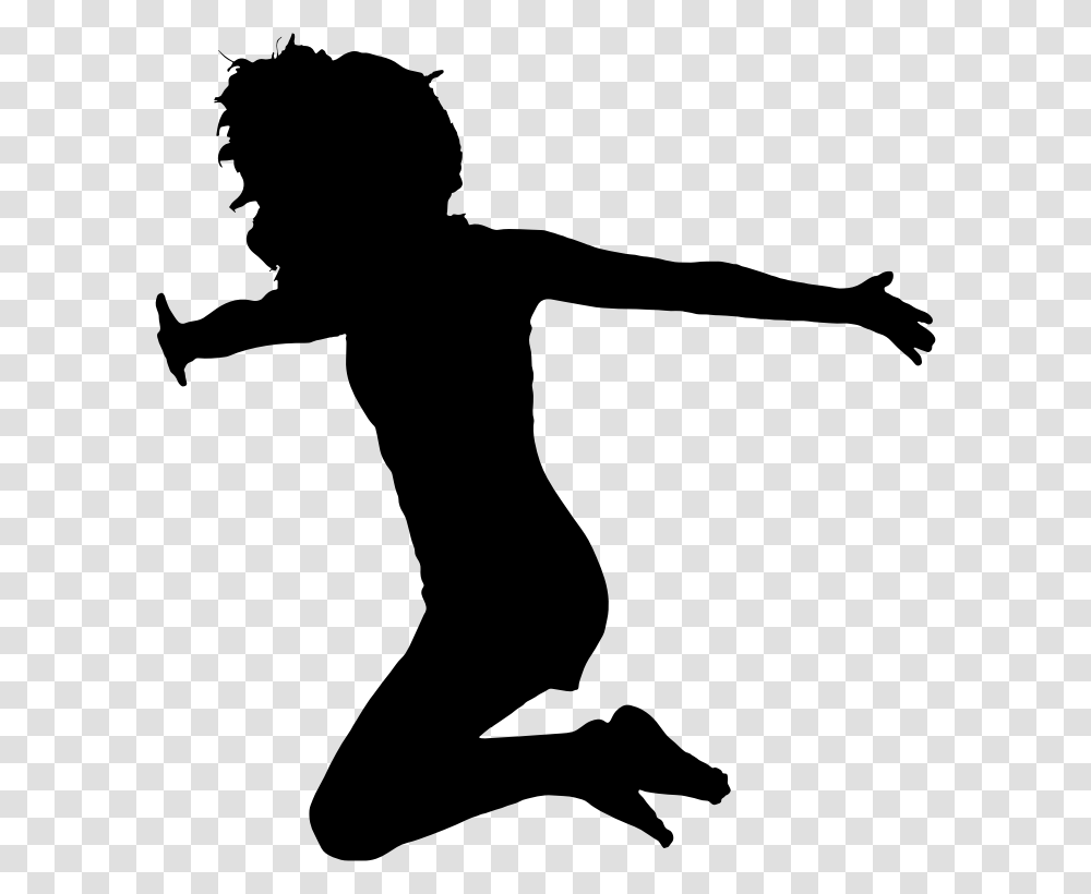 Woman Jumping For Silhouette Jumping For Joy Silhouette, Gray, World Of Warcraft Transparent Png