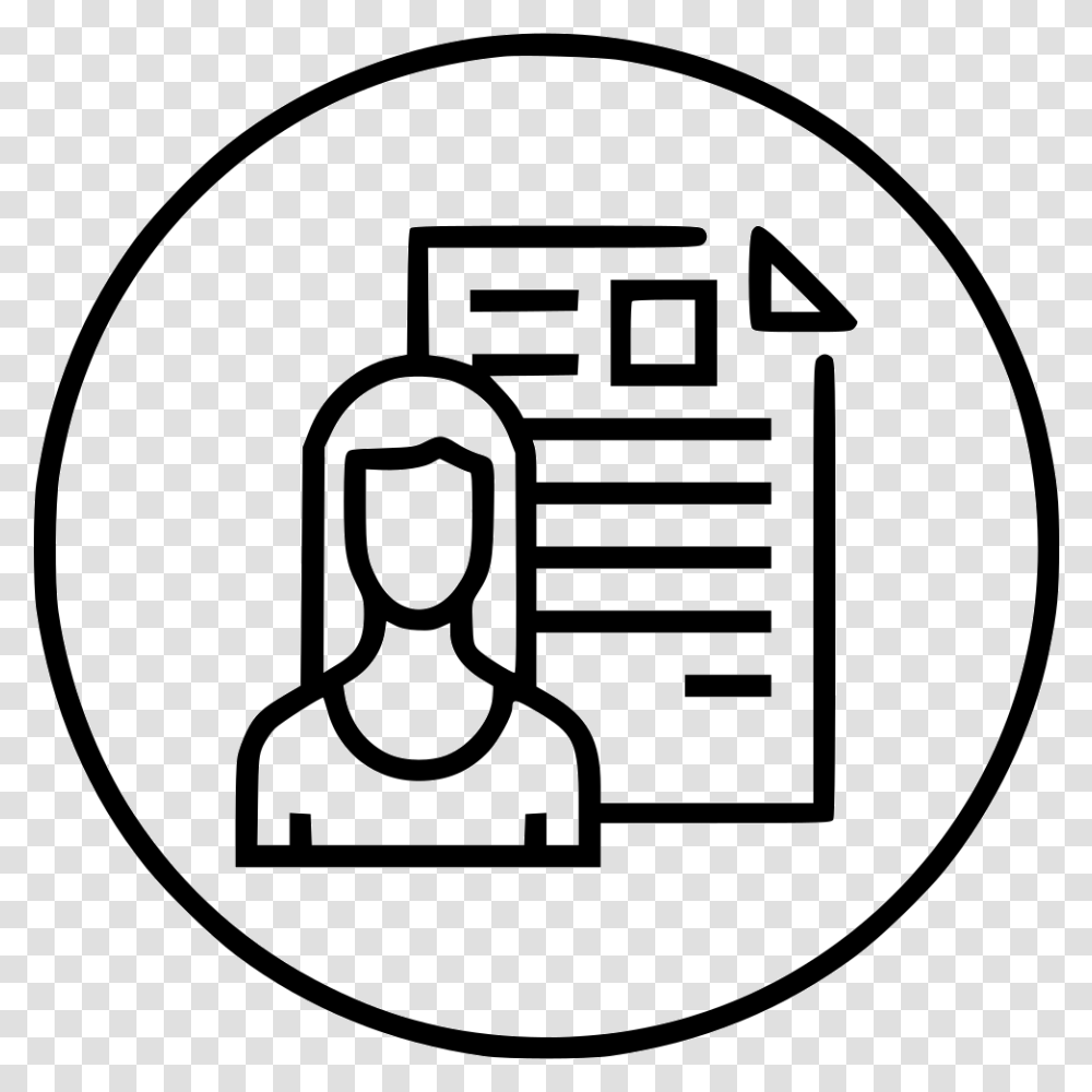 Woman Lady Resume Document Employee Shortlisted Avatar Shortlisted Icon, Label, Sticker Transparent Png