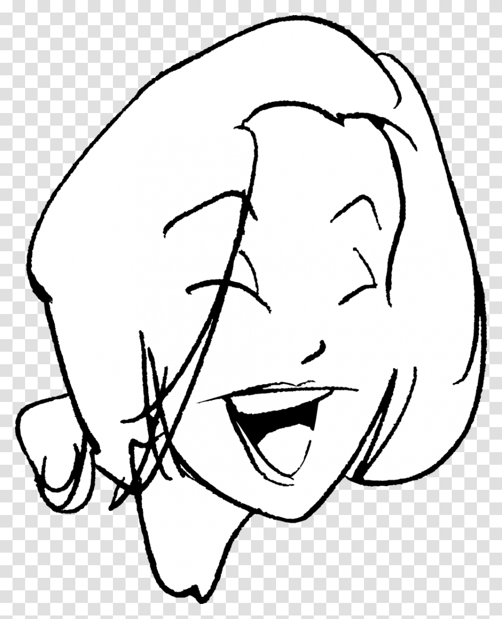 Woman Laughing Download Line Art, Face, Drawing, Bird, Animal Transparent Png