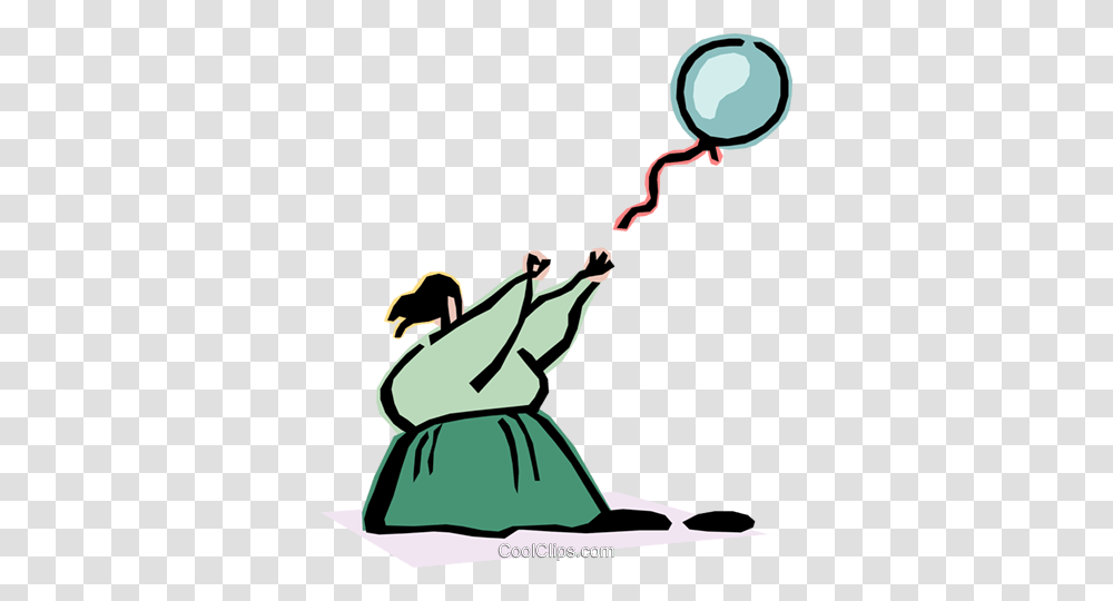 Woman Letting Go Of Balloon Royalty Free Vector Clip Art, Bird, Animal, Dress Transparent Png
