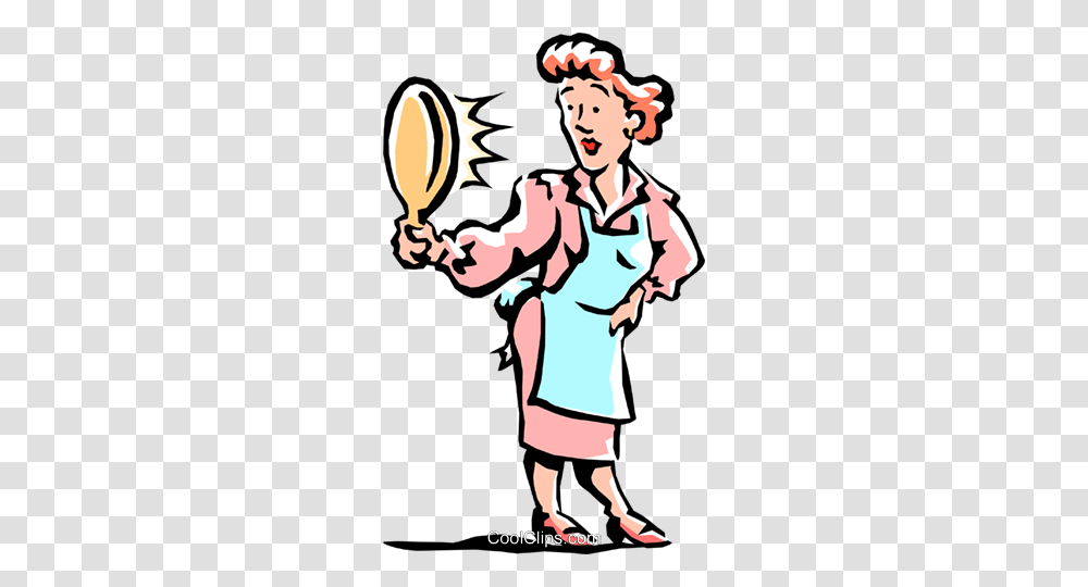 Woman Looking In Mirror Royalty Free Vector Clip Art Illustration, Person, Human, Performer, Doctor Transparent Png