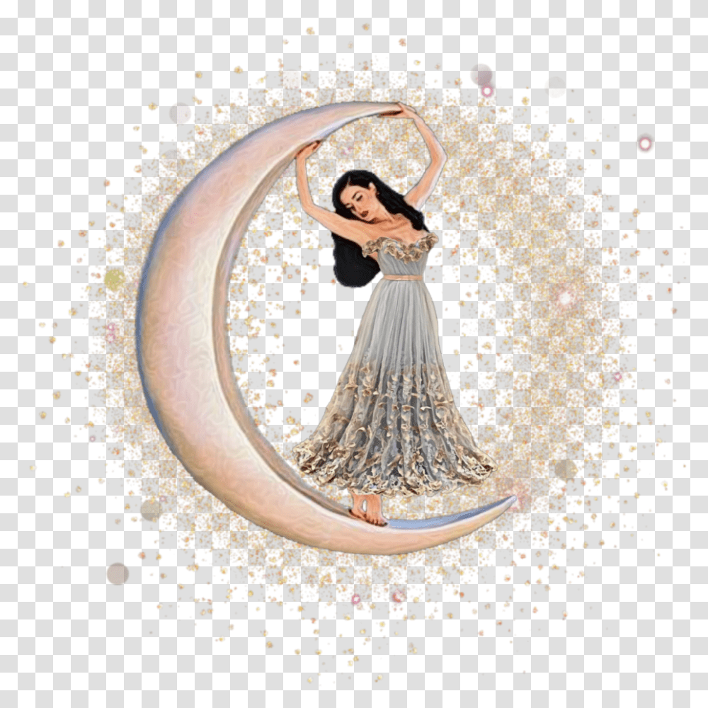 Woman Moon Lighteffect Illustration, Person, Dance Pose, Leisure Activities, Performer Transparent Png