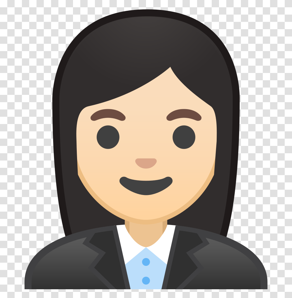 Woman Office Worker Light Skin Tone Icon Mulher Emoji, Face, Portrait, Photography, Logo Transparent Png