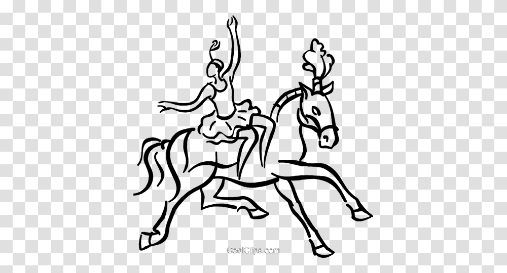 Woman On A Horse Circus Act Royalty Free Vector Clip Art, Painting, Mammal, Animal, Stencil Transparent Png