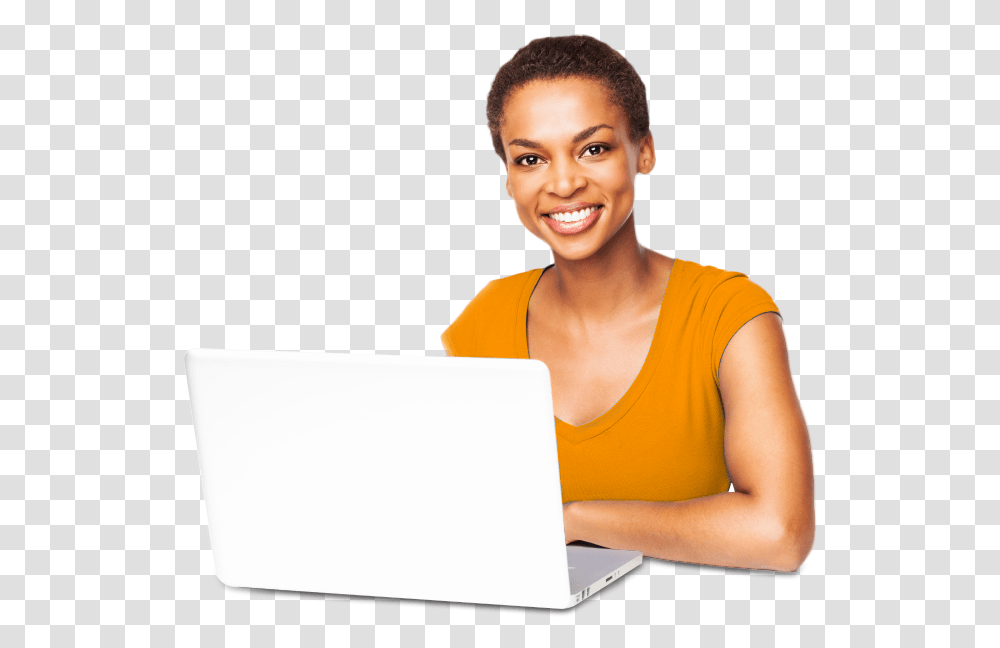 Woman On Laptop, Person, Human, Female, Pc Transparent Png