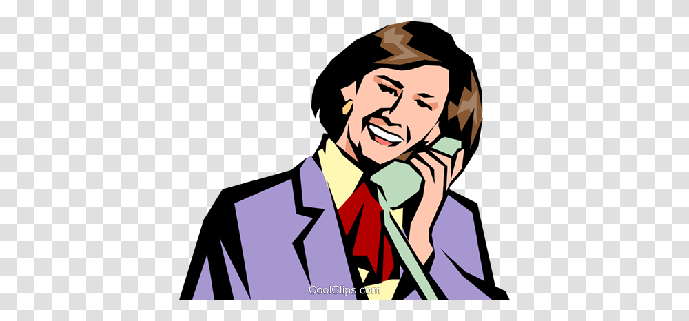 Woman On Phone Royalty Free Vector Clip Art Illustration, Person, Face, Advertisement, Poster Transparent Png