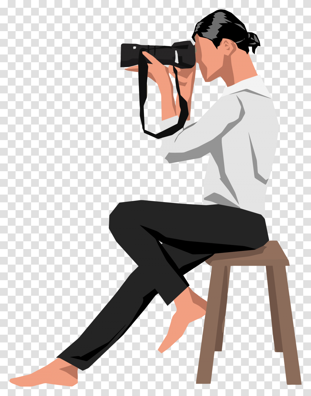 Woman On Stool Big Photographer Clipart, Furniture, Person, Human, Bar Stool Transparent Png