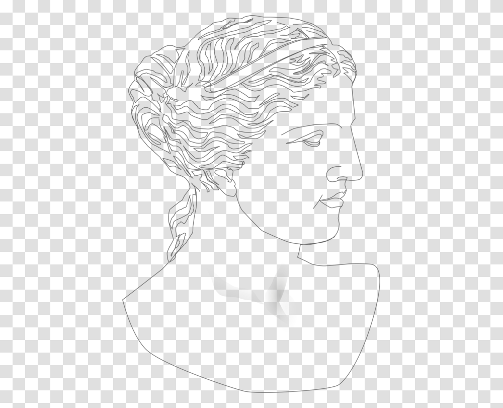 Woman Outline Sketch, Head, Face, Hat Transparent Png