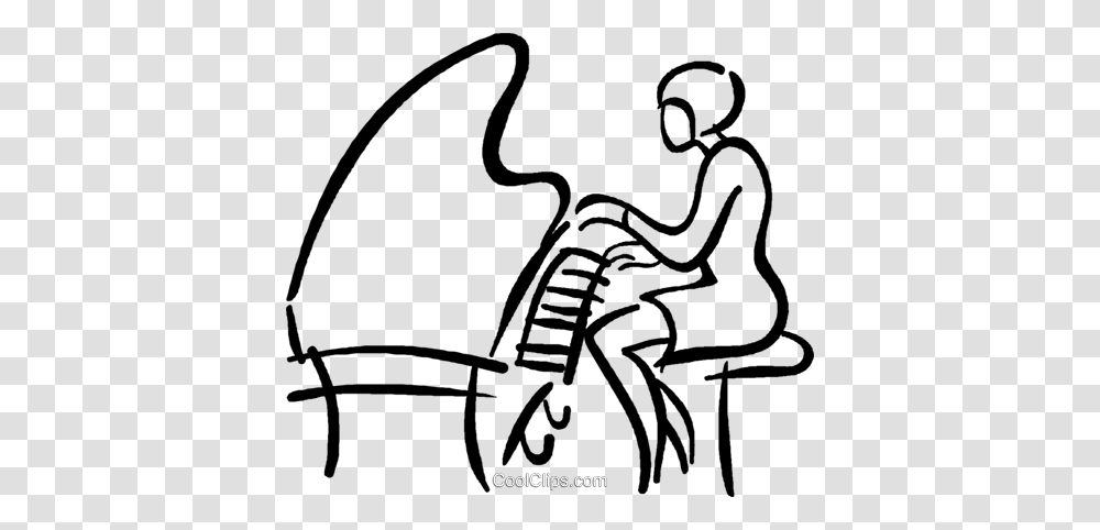 Woman Playing A Piano Royalty Free Vector Clip Art Illustration, Transportation, Vehicle, Antelope Transparent Png