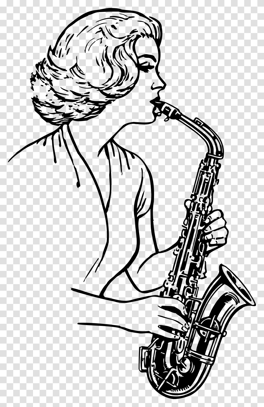 Woman Playing A Saxophone Icons, Gray, World Of Warcraft Transparent Png