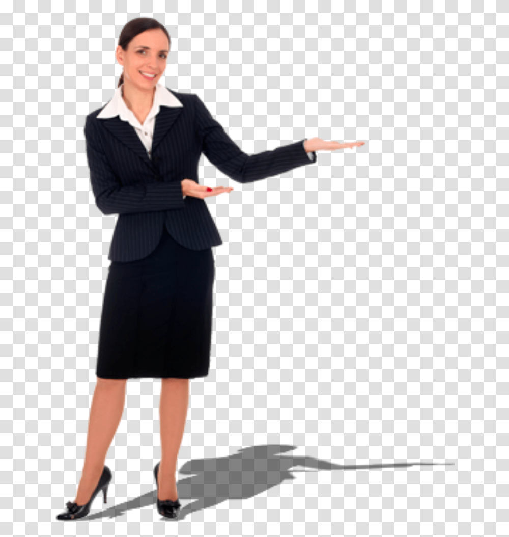 Woman Pointing Business Woman Standing, Female, Person, Apparel Transparent Png