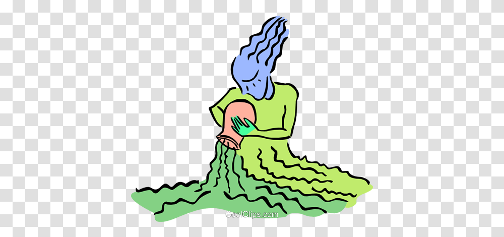 Woman Pouring Water Royalty Free Vector Clip Art Illustration, Person, Human, Female, Graphics Transparent Png