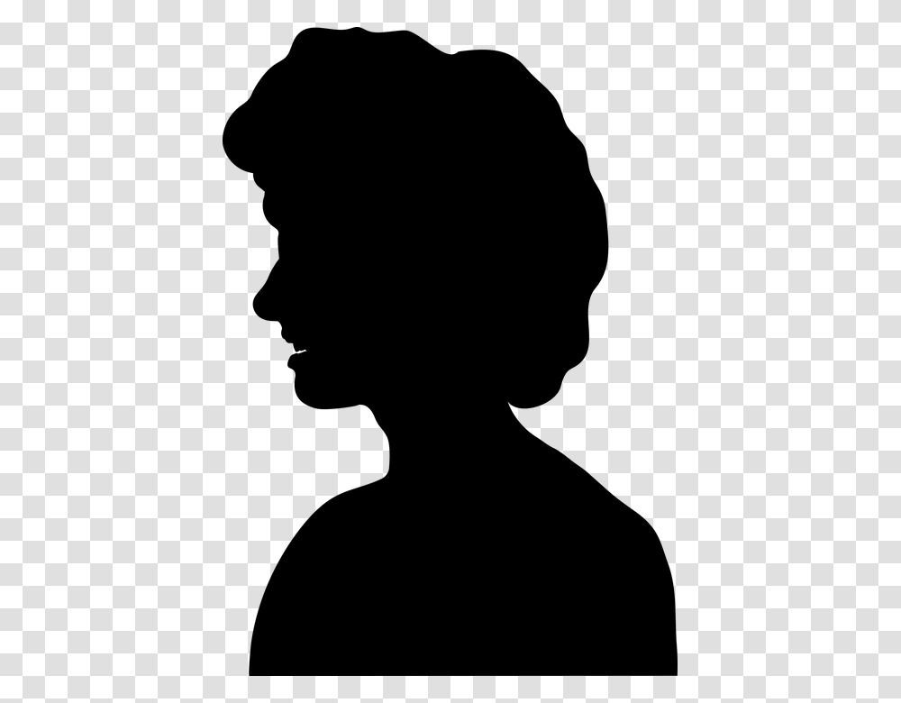 Woman Profile Silhouette Female Girl Human People Old Woman Head Silhouette, Gray, World Of Warcraft Transparent Png