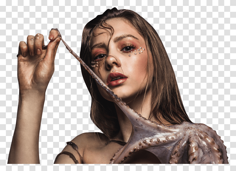 Woman Pulling Star Fish Arm Girl Transparent Png