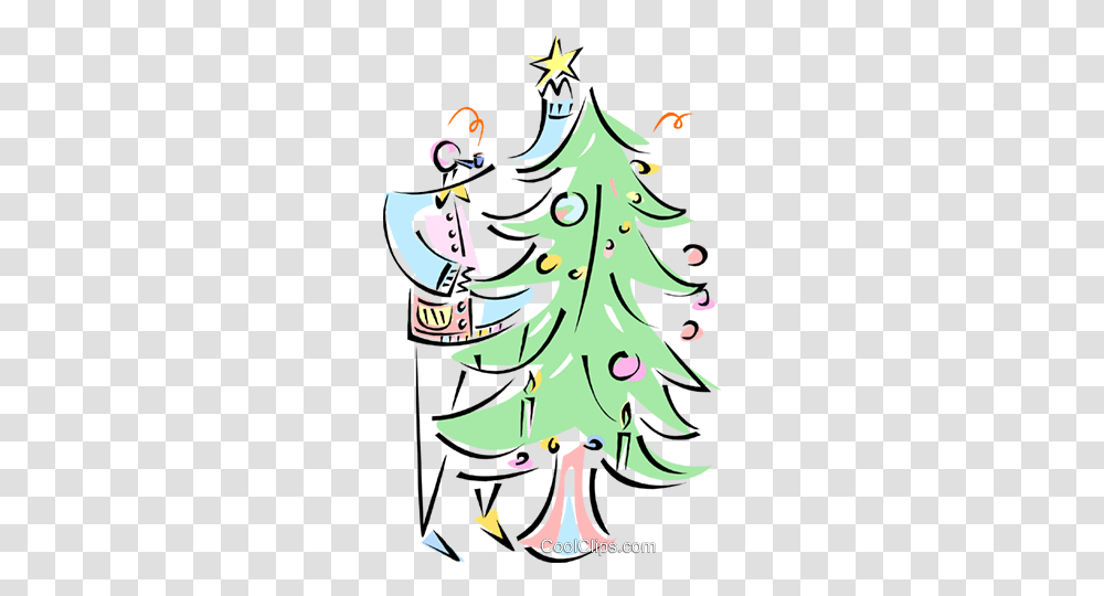 Woman Putting Star On Christmas Tree Royalty Free Vector Clip Art, Plant, Ornament, Poster, Advertisement Transparent Png