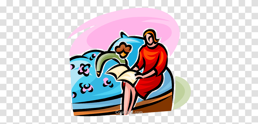 Woman Reading A Story To Her Child Royalty Free Vector Clip Art, Vehicle, Transportation, Boat, Rowboat Transparent Png