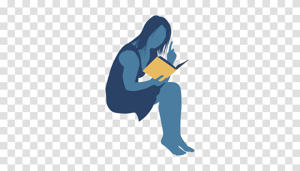 Woman Reading Book Silhouette, Painting, Teacher Transparent Png