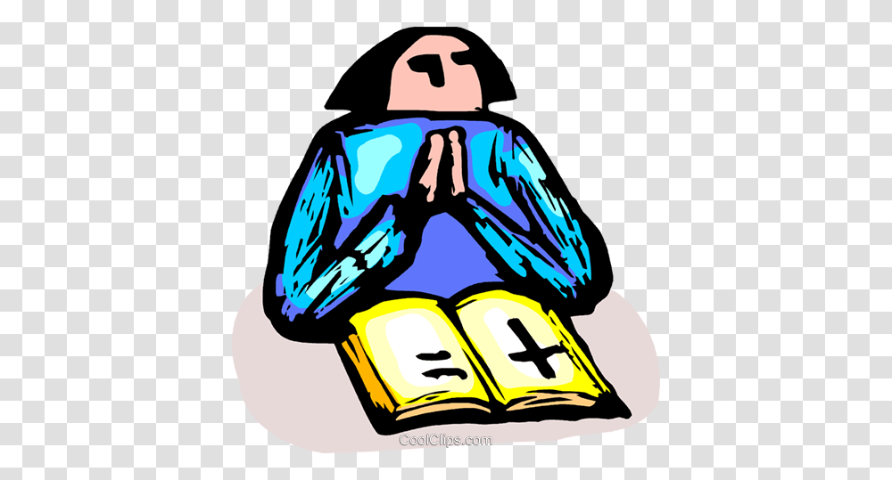 Woman Reading The Bible And Praying Royalty Free Vector Clip Art, Helmet, Apparel Transparent Png