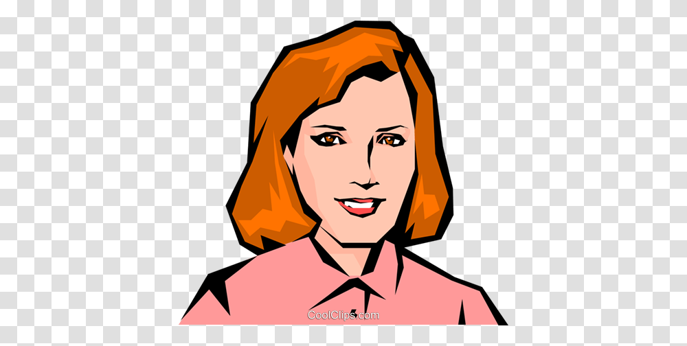 Woman Royalty Free Vector Clip Art Illustration, Face, Person, Female, Smile Transparent Png
