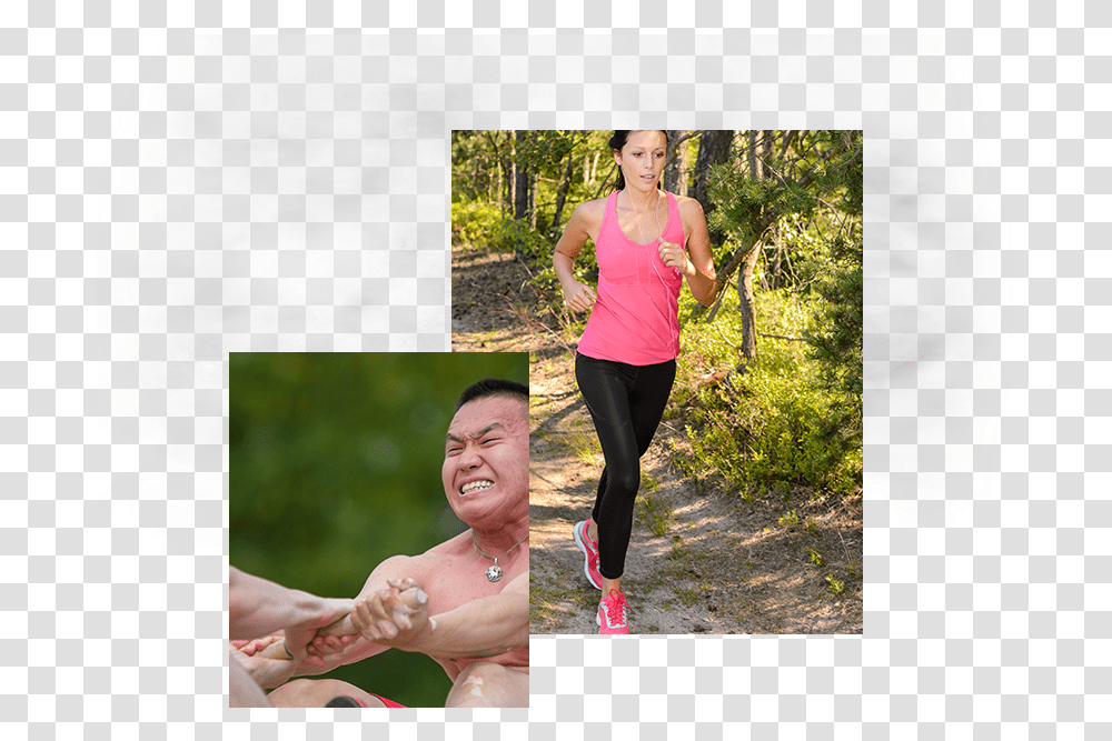 Woman Running And Man In Pain Jogging, Person, Fitness, Working Out, Sport Transparent Png