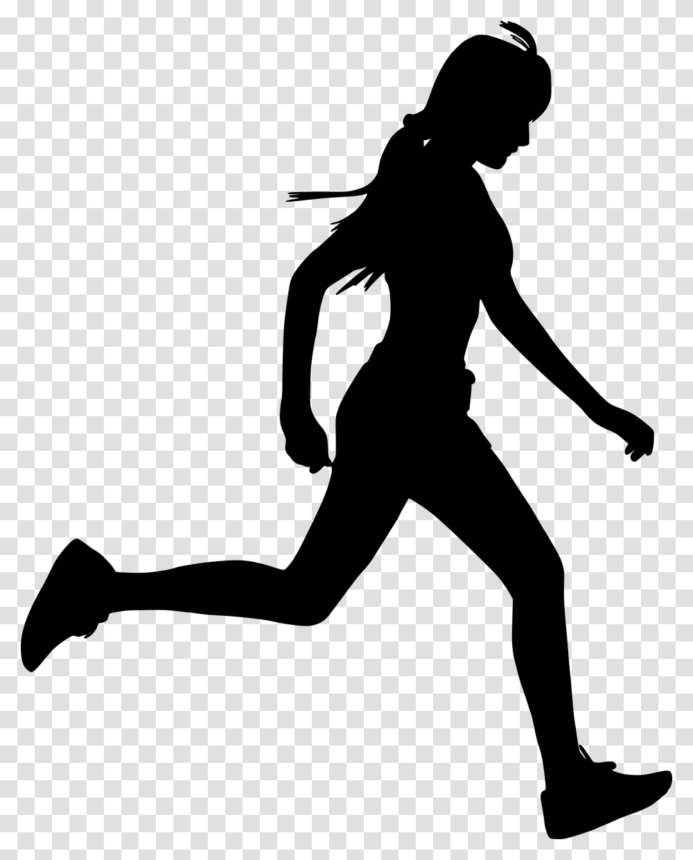 Woman Running Silhouette Vector, Gray, World Of Warcraft Transparent Png