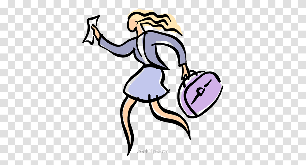Woman Running With Luggage Royalty Free Vector Clip Art, Hand Transparent Png