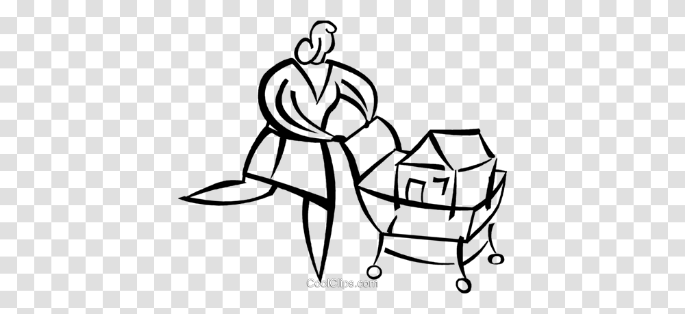 Woman Shopping For A New Home Royalty Free Vector Clip Art, Doodle, Drawing, Stencil, Spider Transparent Png