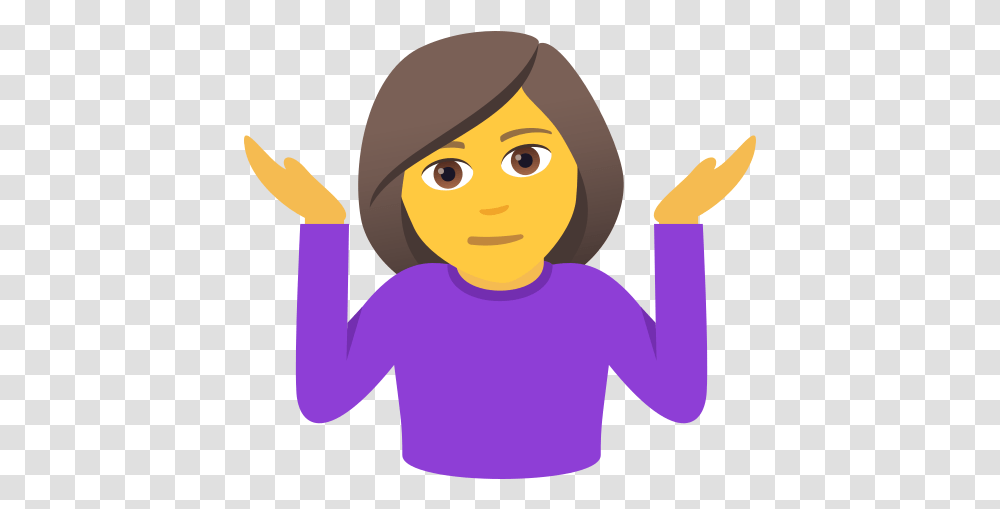 Woman Shrugging Her Shoulders To Copy Emoji Persona, Female, Girl, Teen, People Transparent Png
