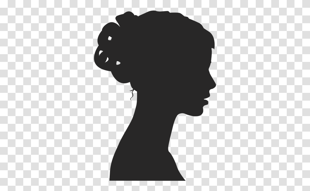 Woman, Silhouette, Back, Stencil, Hair Transparent Png
