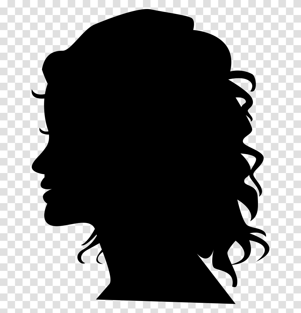 Woman Silhouette Head Side View Head Black Woman Silhouette, Stencil, Hair, Person, Human Transparent Png