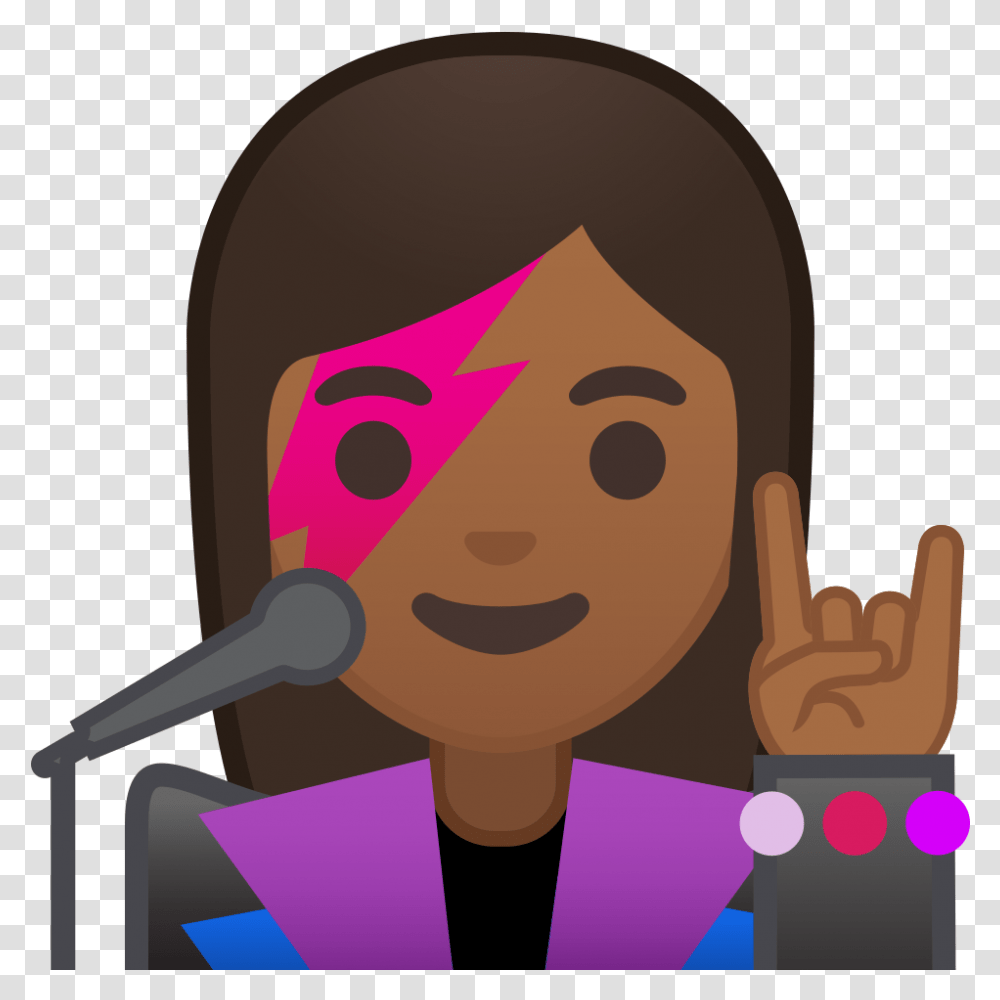 Woman Singer Medium Dark Skin Tone Icon Sing Emoji With Background, Audience, Crowd, Speech, Face Transparent Png