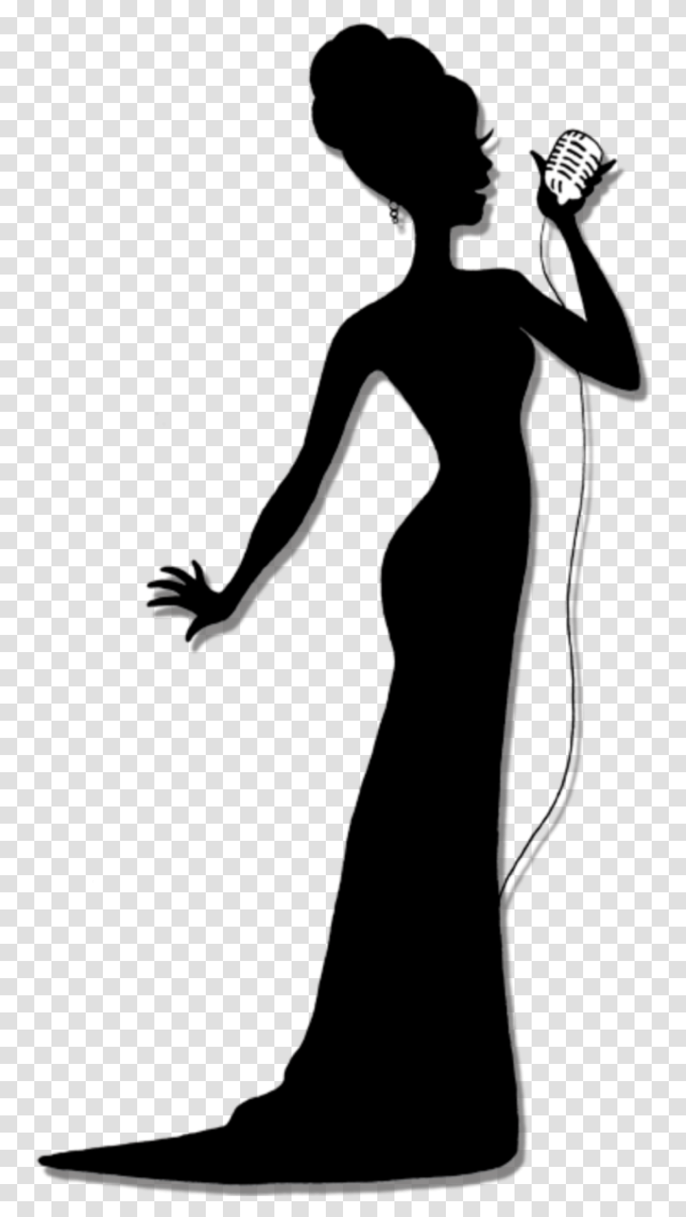 Woman Singer Silhouette Female Jazz Singer Silhouette, Person, Girl, Photography, Leisure Activities Transparent Png
