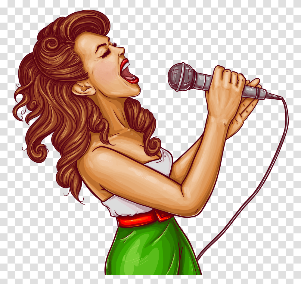 Woman Singing Art, Karaoke, Leisure Activities, Microphone, Electrical Device Transparent Png