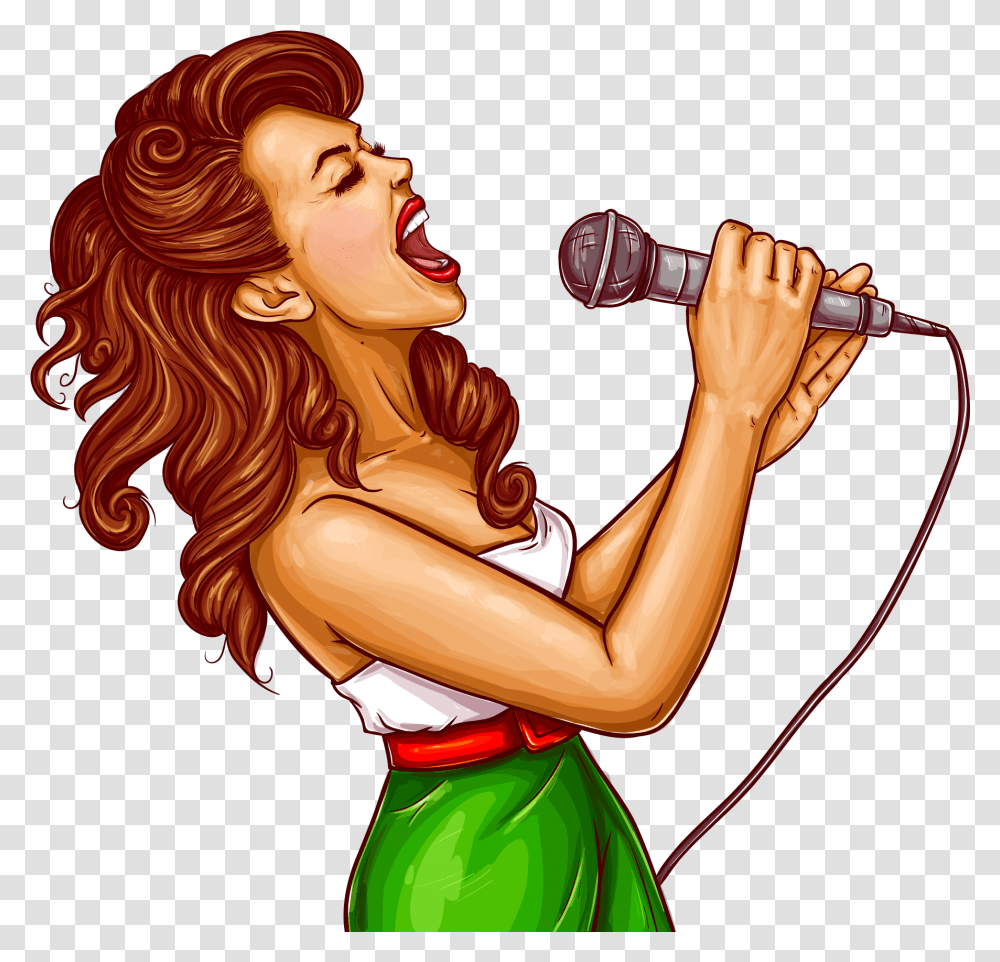 Woman Singing Pop Art, Karaoke, Leisure Activities, Person Transparent Png