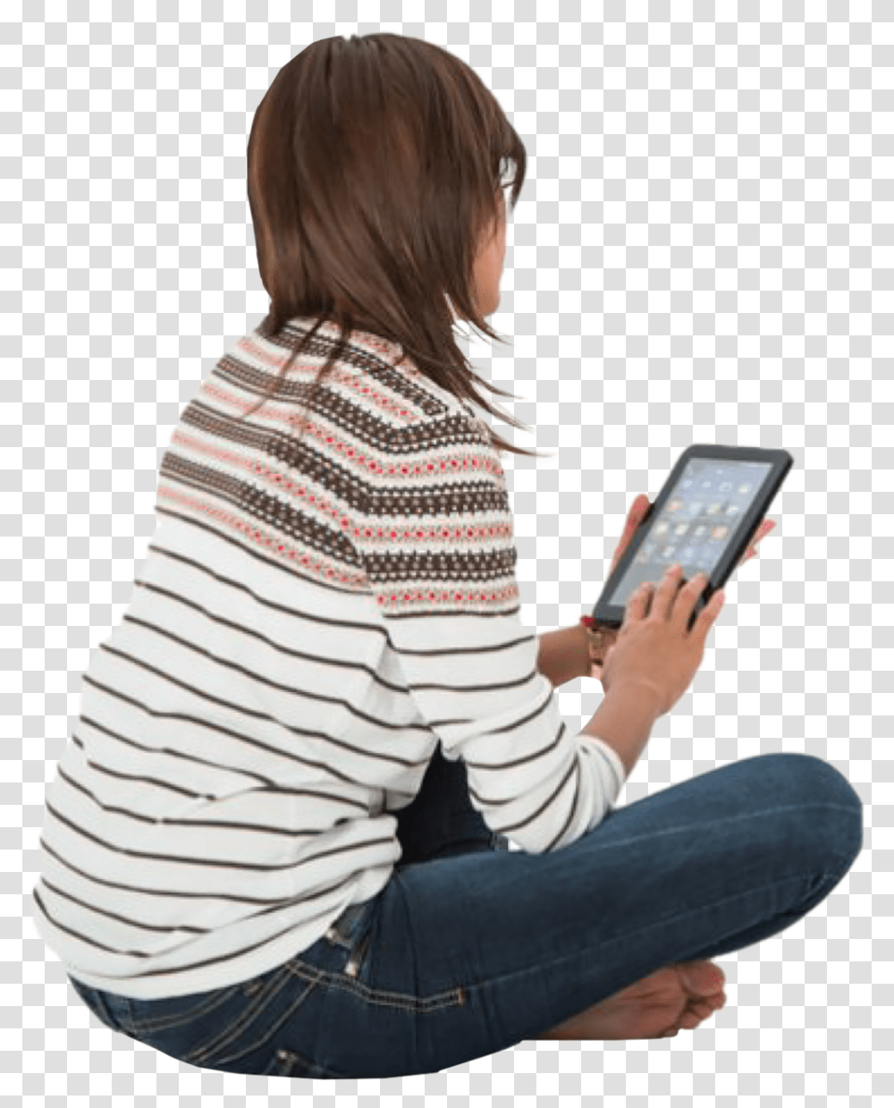 Woman Sitting Back Cut Out People Sitting Back, Mobile Phone, Electronics, Person, Reading Transparent Png