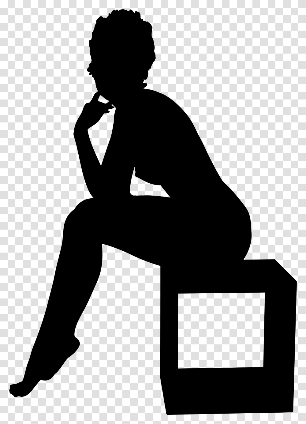 Woman Sitting On A Box Icons, Gray, World Of Warcraft Transparent Png