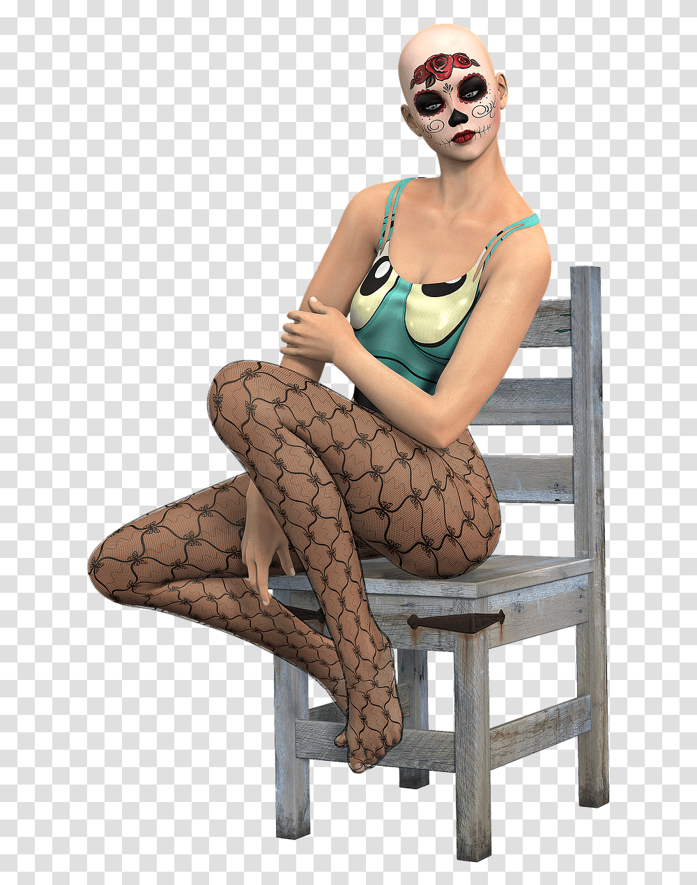 Woman Sitting On Chair Download Fishnet Stockings Sit, Pants, Person, Shoe Transparent Png