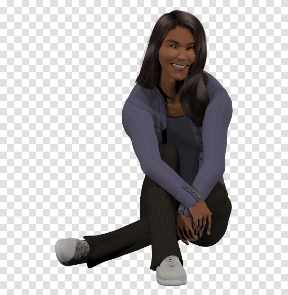 Woman Sitting On Floor Sitting On Floor Pose, Sleeve, Long Sleeve, Person Transparent Png