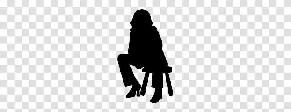 Woman Sitting On Stool Woman Sitting Down Silhouette, Musician, Person, Musical Instrument, Human Transparent Png