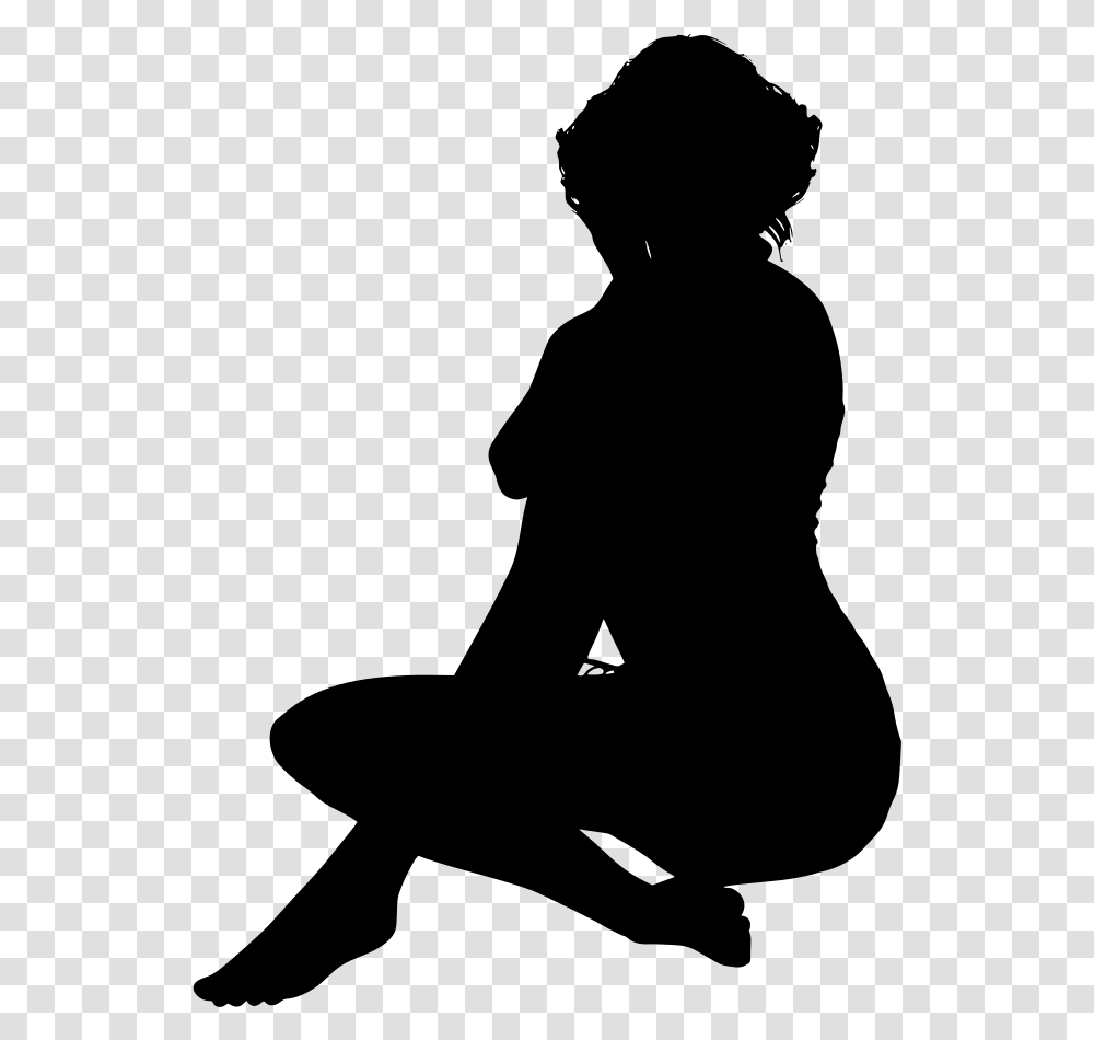 Woman Sitting Silhouette, Gray, World Of Warcraft Transparent Png