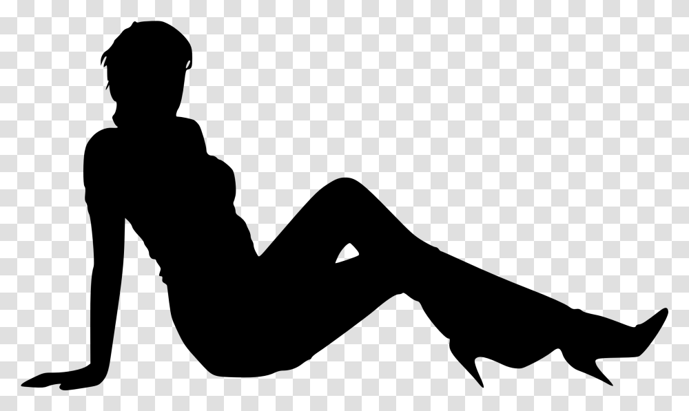 Woman Sitting Silhouette, Gray, World Of Warcraft Transparent Png