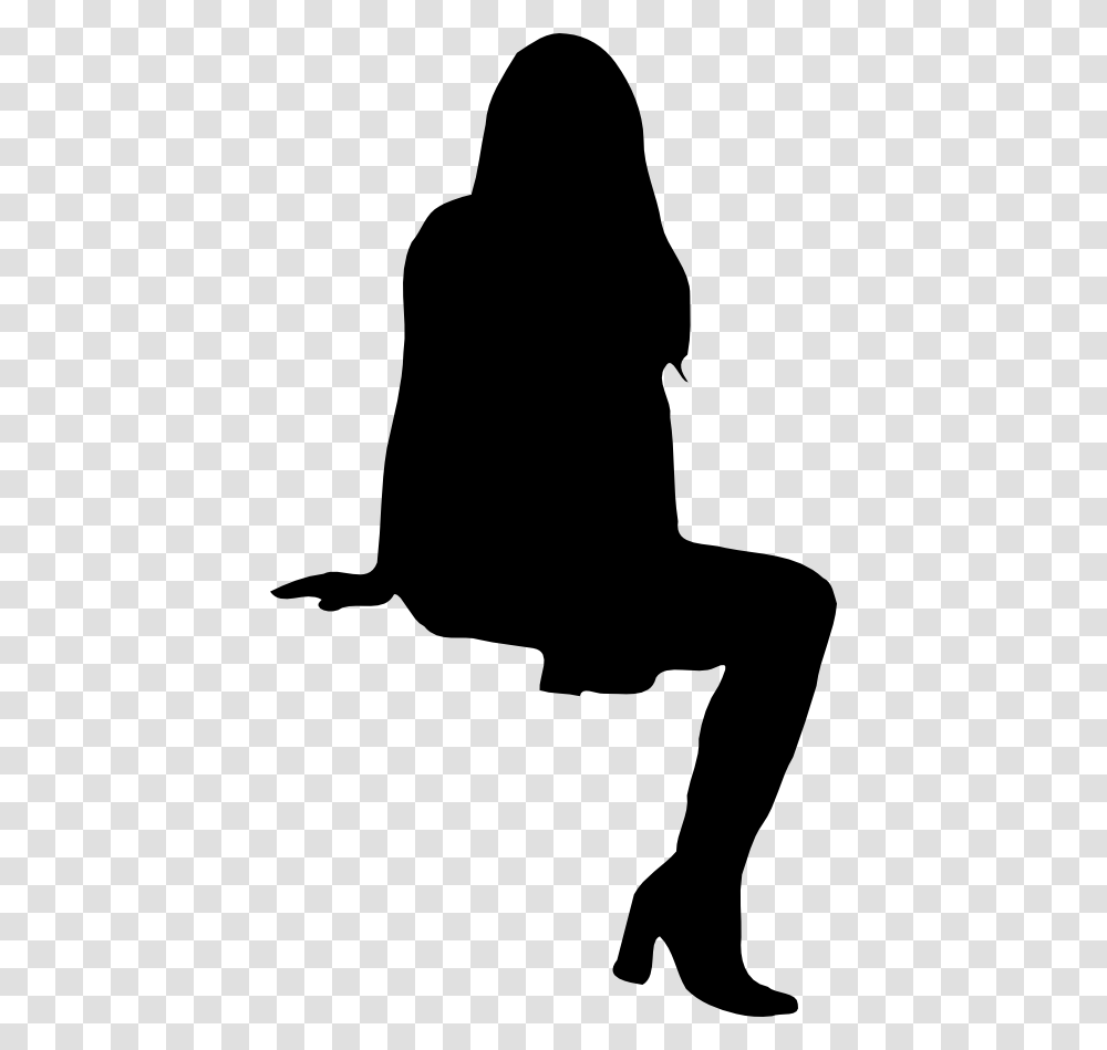 Woman Sitting Silhouette Image, Person, Human, Kneeling Transparent Png