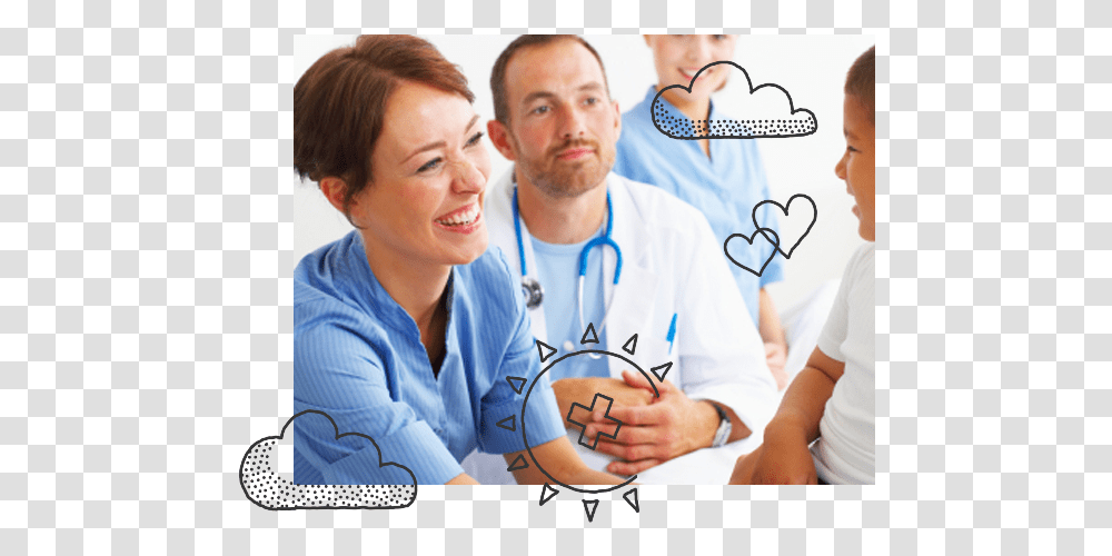 Woman Smiling At Child Next To Man With Stethoscope Physician Assistant Job Duties, Person, Doctor, Lab Coat Transparent Png