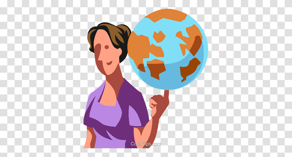 Woman Spinning The World On Her Finger Royalty Free Vector Clip, Outer Space, Astronomy, Universe, Planet Transparent Png