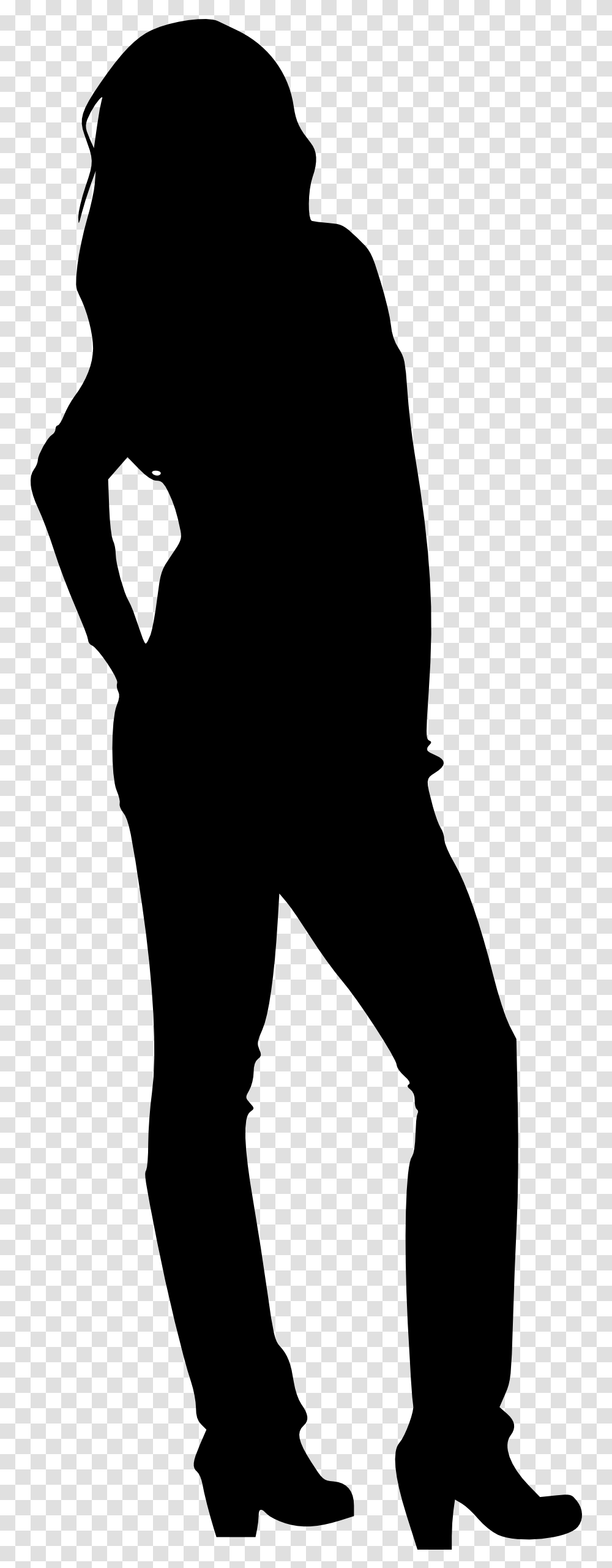 Woman Standing Silhouette, Gray, World Of Warcraft Transparent Png