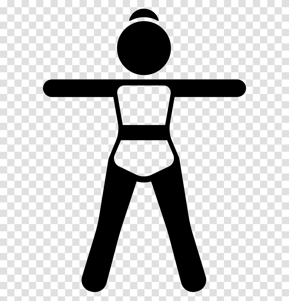 Woman Stanging Up Stretching Arms And Legs Legs Open Standing, Stencil, Hand, Silhouette Transparent Png